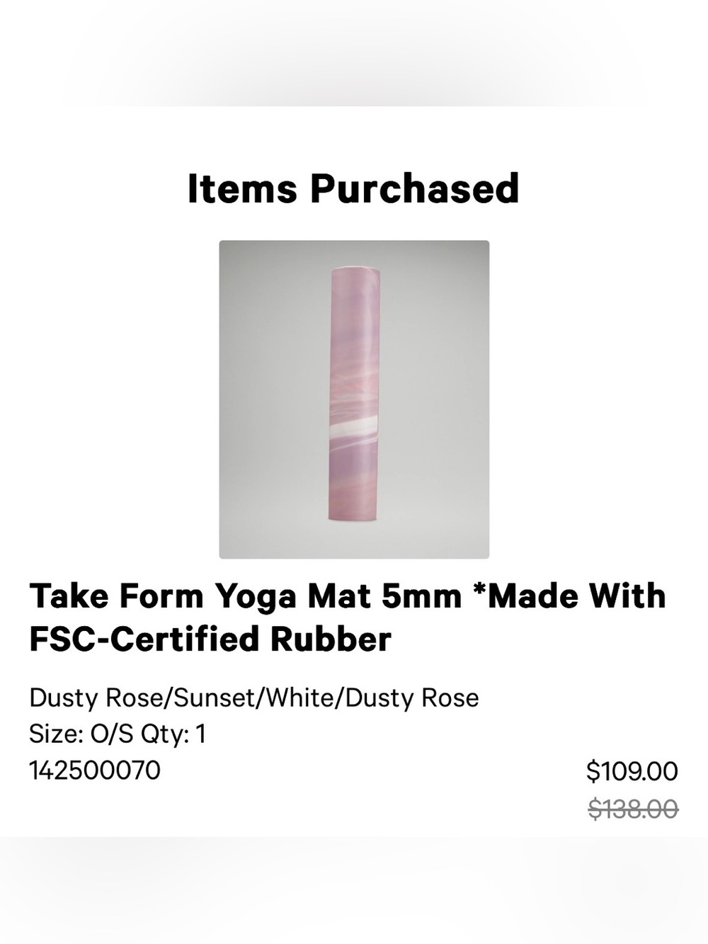 Lululemon 5mm yoga mat
